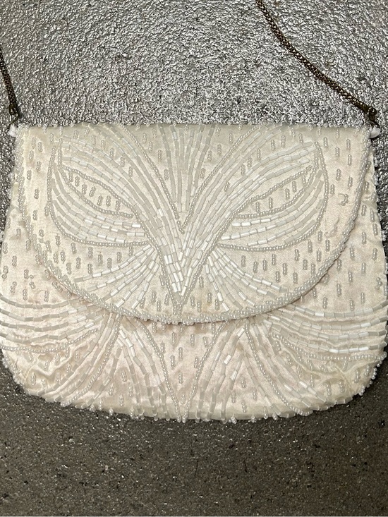 Handbags - VTG Beaded Ivory Evening Crossbody Bag